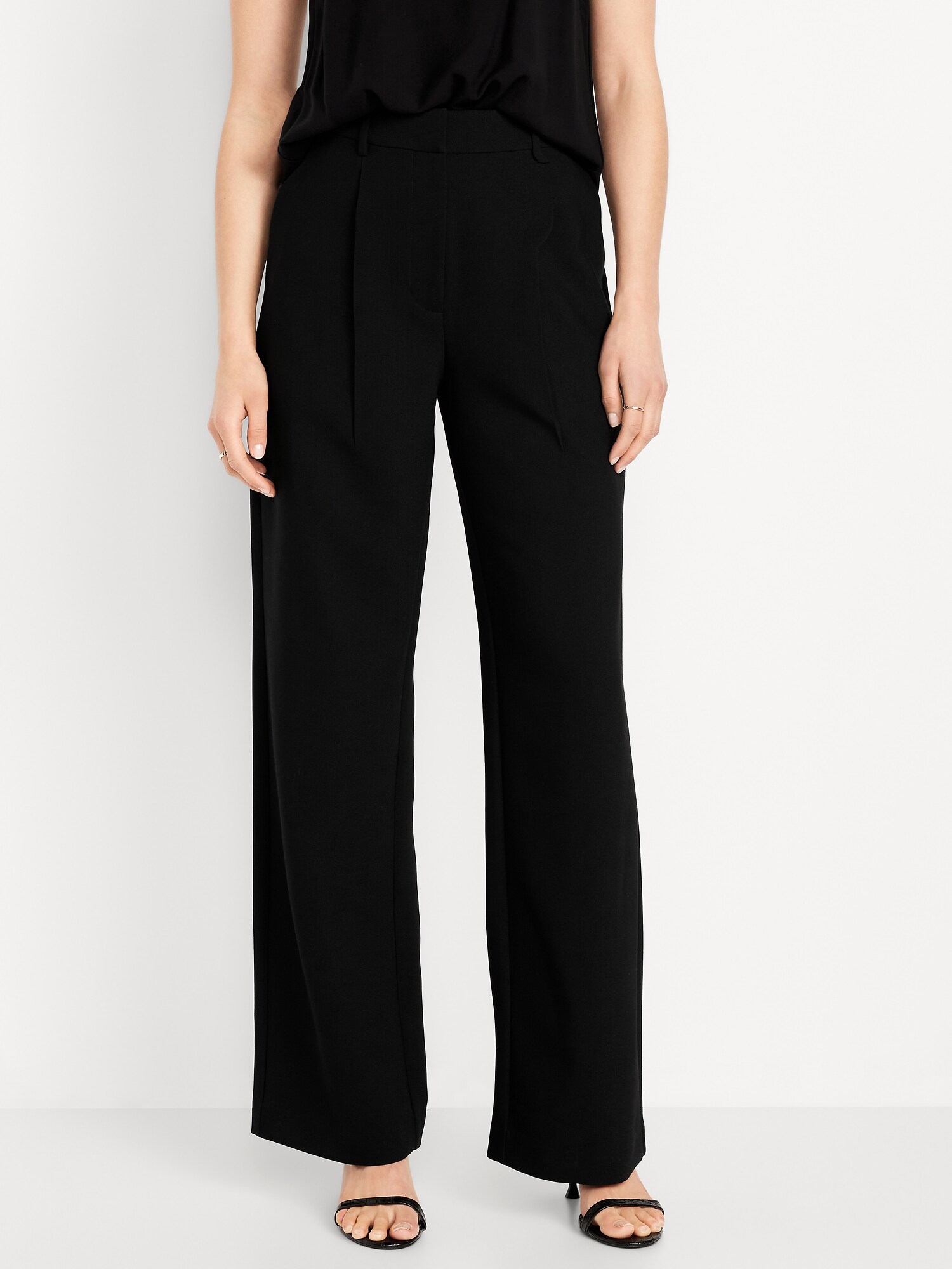 Женские брюки Old Navy Extra High-Waisted Taylor Wide-Leg Trouser, цвет: Чёрный — фото 2