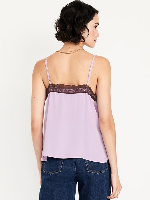Image number 2 showing, Lace-Trim Satin Cami Top