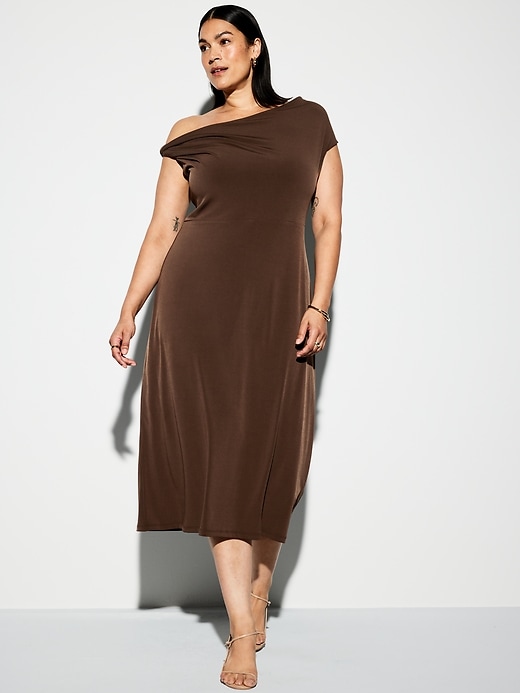Image number 9 showing, The Occasion by Old Navy One-Shoulder Midi Dress