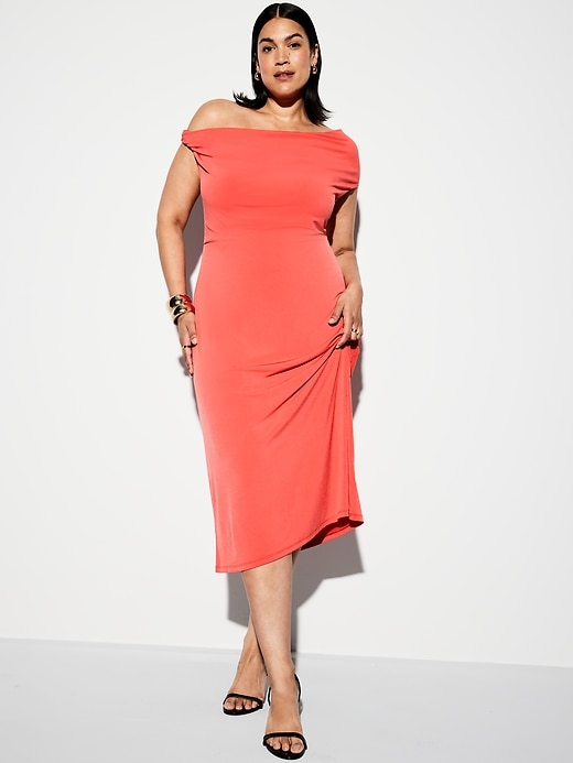 Image number 9 showing, The Occasion by Old Navy One-Shoulder Midi Dress