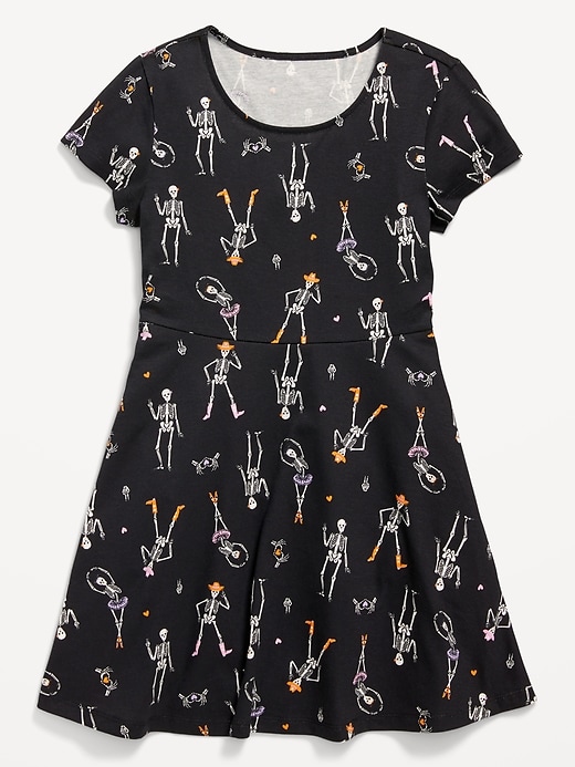 Image number 3 showing, Printed Short-Sleeve Fit and Flare Dress for Girls