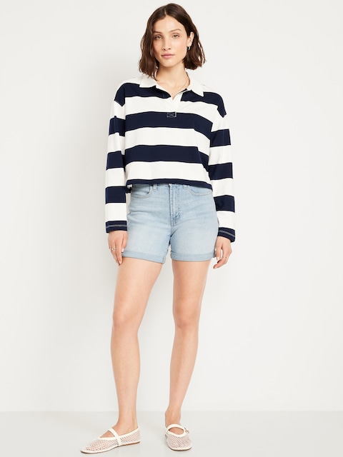 High-Waisted Wow Jean Shorts -- 5-inch inseam - Light Indigo
