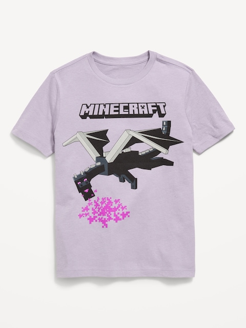 Minecraft™ Gender-Neutral Graphic T-Shirt for Kids - Minecraft Ender Dragon (Violet)