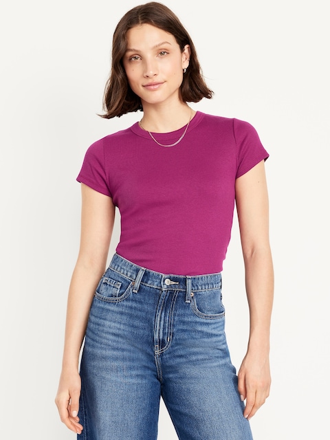 Snug Crop T-Shirt - Magenta Lacquer