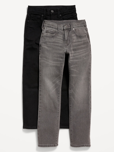 Straight-Leg Built-In Flex Jeans 2-Pack for Boys - Black Wash