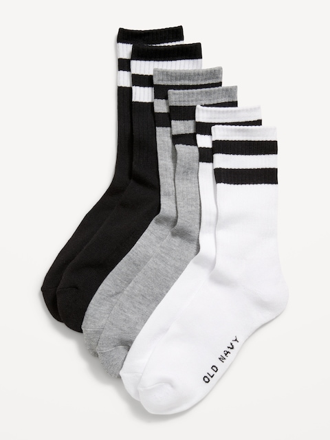 Tube Socks 3-Pack - Black/Gray/White Stripe