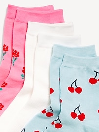 Image number 2 showing, Novelty Quarter Crew Socks 3-Pack for Women