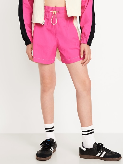 Image number 3 showing, High-Waisted Color-Block Performance Shorts for Girls