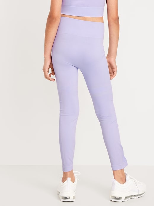 Image number 2 showing, Fitted High-Waisted 7/8-Length Seamless Performance Leggings for Girls