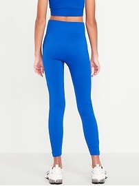 Image number 2 showing, Fitted High-Waisted 7/8-Length Seamless Performance Leggings for Girls