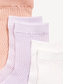 Image number 2 showing, Sheer Stripe Quarter Crew Socks 3-Pack for Women