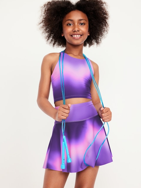 High-Waisted PowerSoft Skort for Girls - Purple Swirl