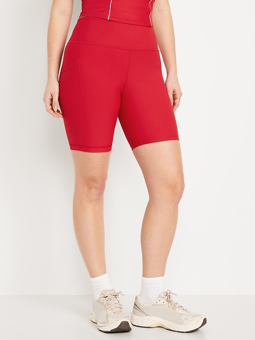 Image number 5 showing, High-Waisted PowerSoft Biker Shorts -- 8-inch inseam