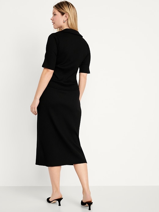Image number 5 showing, High-Waisted Ribbed Midi Skirt