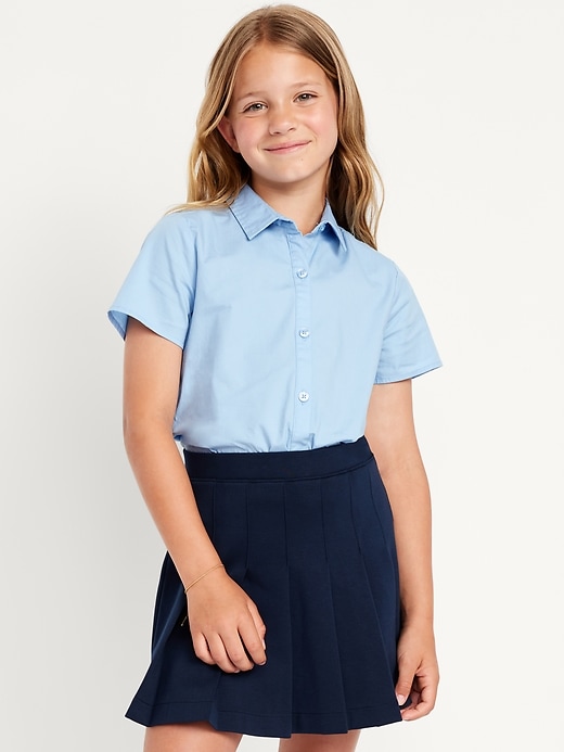 School Uniform Long-Sleeve Poplin Shirt for Girls