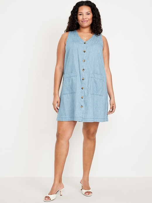 Image number 7 showing, Sleeveless Button-Front Mini Dress