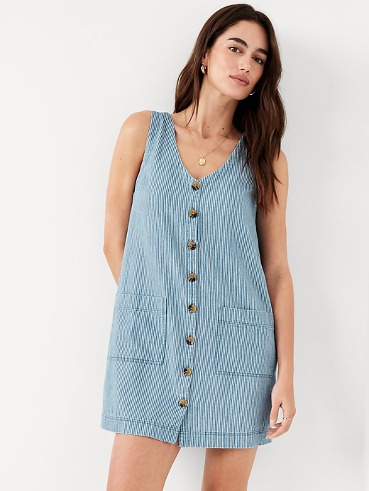 Image number 3 showing, Sleeveless Button-Front Mini Dress