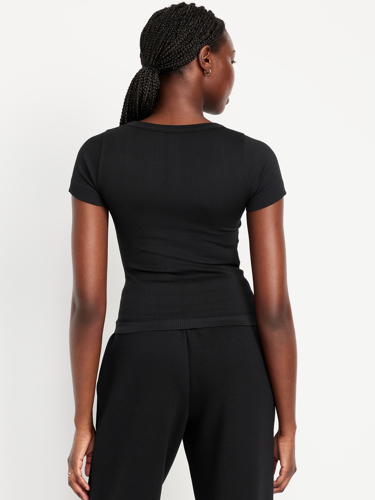 Exhale Seamless Cropped Rib T-Shirt