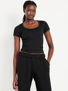 Exhale Seamless Cropped Rib T-Shirt