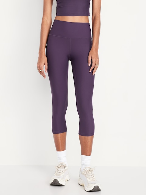High-Waisted PowerSoft Crop Leggings - Purple Maxine