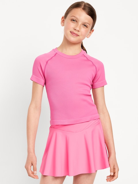 Fitted Seamless Performance Top for Girls - Pink Splendor