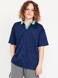 Image number 1 showing, Short-Sleeve Textured-Knit Collared Shirt for Boys