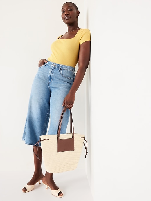 Image number 3 showing, Square-Neck Ribbed T-Shirt