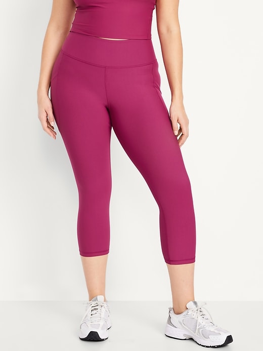 Image number 5 showing, High-Waisted PowerSoft Crop Pocket Leggings