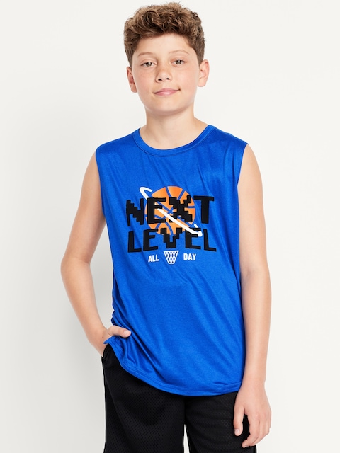 CloudMotion Graphic Performance Tank Top for Boys - Prize Winner Blue