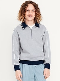 Image number 1 showing, Collared Quarter-Zip Fleece Sweatshirt for Boys