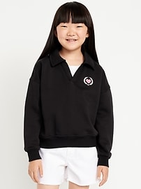 Image number 1 showing, Long-Sleeve Graphic Polo Sweatshirt for Girls