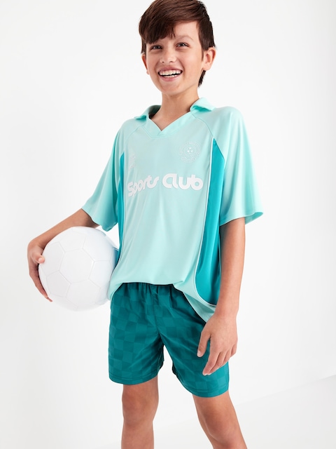 Above Knee Performance Shorts for Boys - Steel Sea