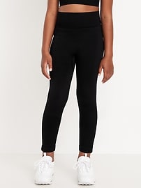 Image number 3 showing, Fitted High-Waisted 7/8-Length Seamless Performance Leggings for Girls