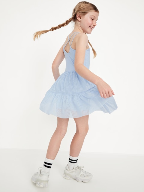 PowerSoft Sleeveless Tutu Athletic Dress for Girls - Rock Pool