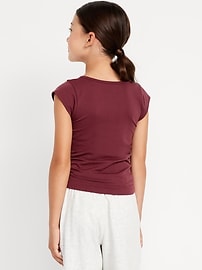 Image number 2 showing, Fitted Ruched Seamless Performance Top for Girls