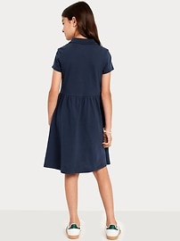 Image number 2 showing, School Uniform Fit and Flare Pique Polo Dress for Girls