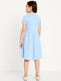 Image number 2 showing, School Uniform Fit and Flare Pique Polo Dress for Girls
