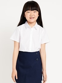 Image number 1 showing, School Uniform Short-Sleeve Poplin Shirt for Girls