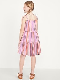 Image number 2 showing, Printed Sleeveless Gauze Tiered Dress for Girls