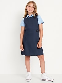 Image number 1 showing, School Uniform Sleeveless Pleated Dress for Girls
