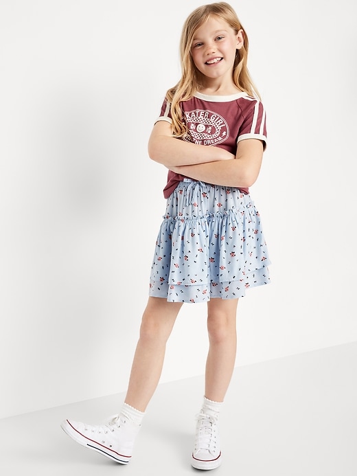 Image number 3 showing, Printed Tiered Ruffled Skirt for Girls