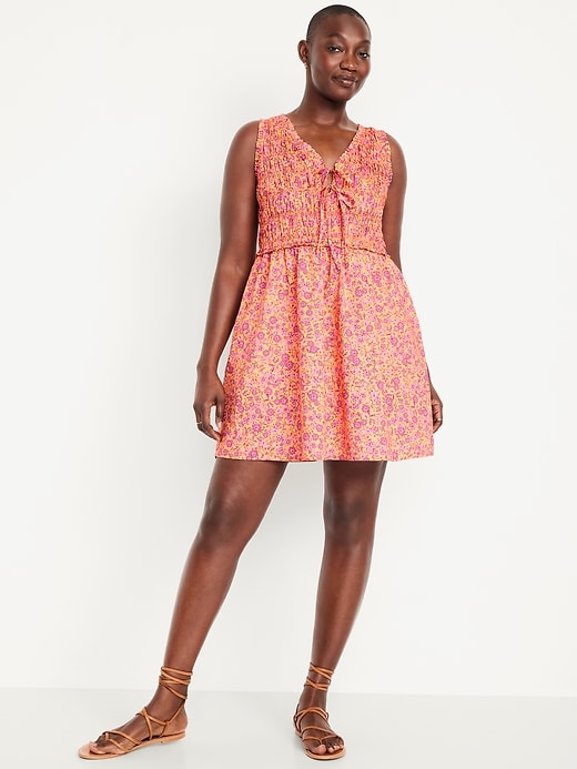Image number 3 showing, Fit & Flare Smocked Bodice Mini Dress
