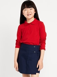 Image number 1 showing, School Uniform Jersey-Knit Polo Shirt for Girls
