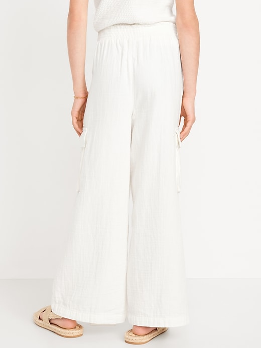 Image number 2 showing, Double-Weave Wide-Leg Cargo Pants for Girls
