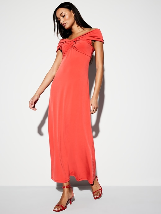 Image number 1 showing, The Occasion by Old Navy Off-Shoulder Maxi Dress