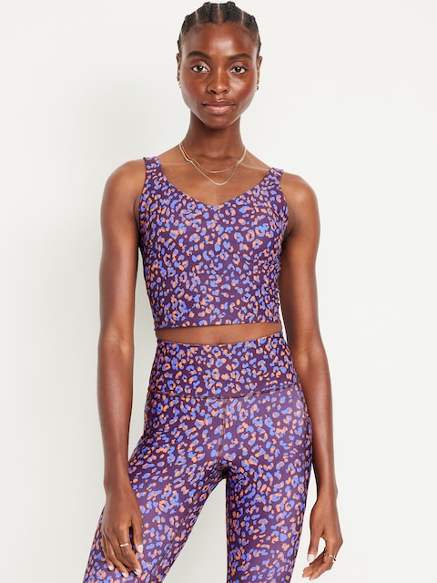 Light Support PowerSoft Longline Sports Bra - Purple Cheetah