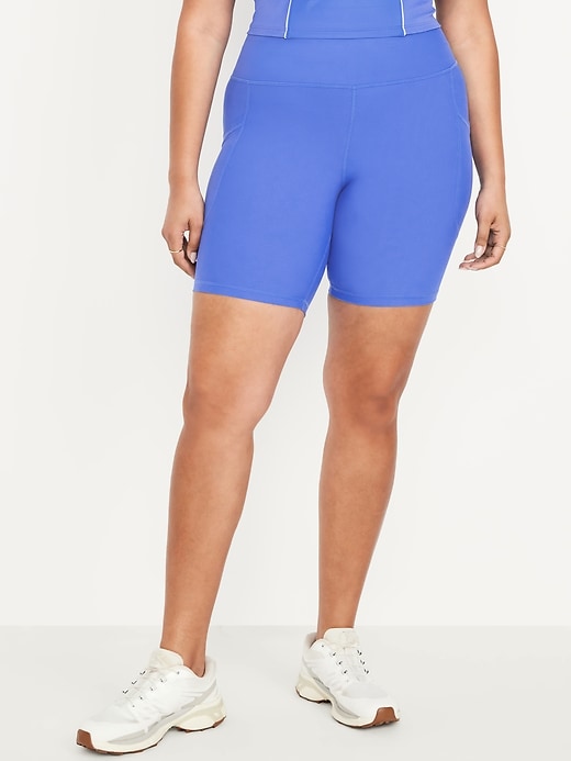 Image number 7 showing, High-Waisted PowerSoft Biker Shorts -- 8-inch inseam