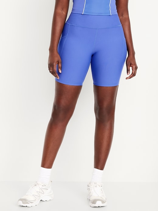 Image number 5 showing, High-Waisted PowerSoft Biker Shorts -- 8-inch inseam