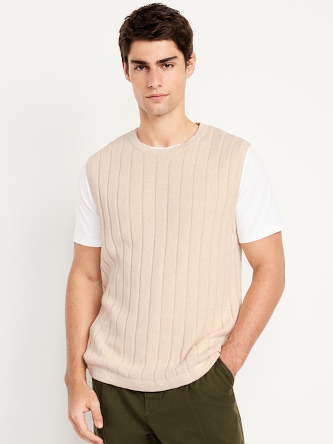 Ribbed Sweater Vest - Cream