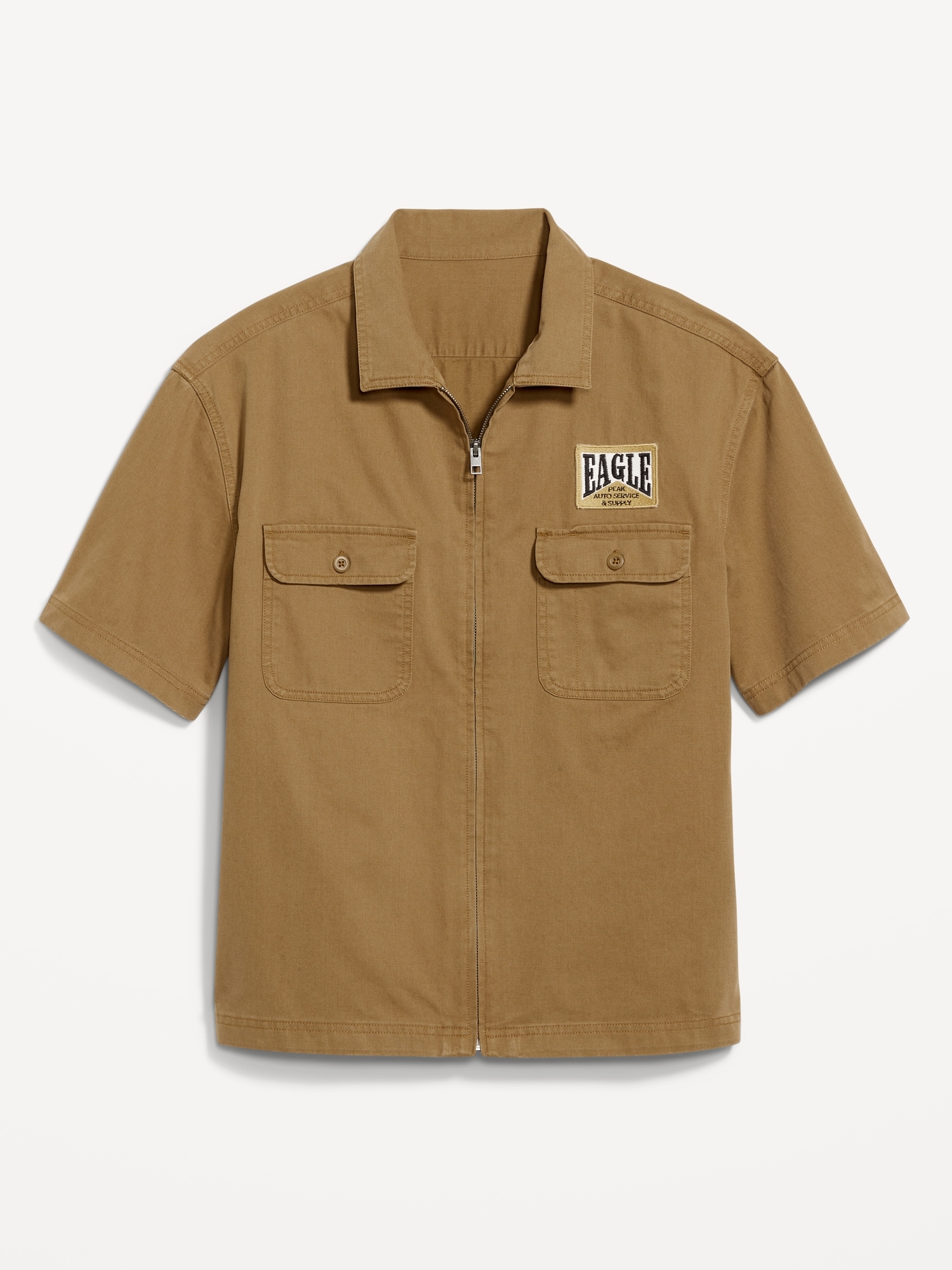 Short-Sleeve Moto Zip Shirt | Old Navy